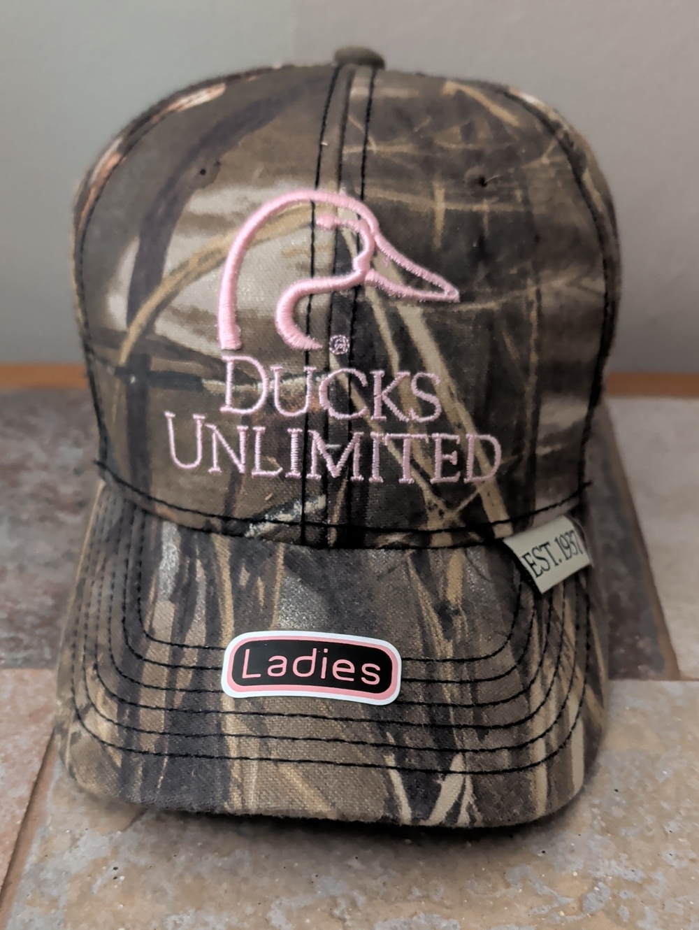 Ducks Unlimited Ladies Camouflage Cap with Pink Logo